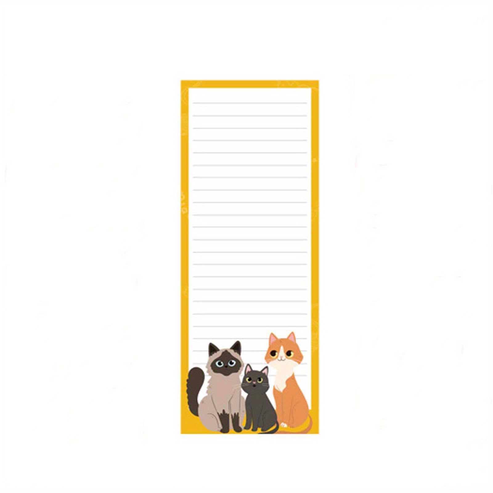 60 Sheets Cat Magnet Notepad Summer Theme Lists