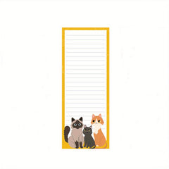 60 Sheets Cat Magnet Notepad Summer Theme Lists