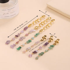 Braided Hair Rope Crystal Stone Pendant Boho Style Hair Clip