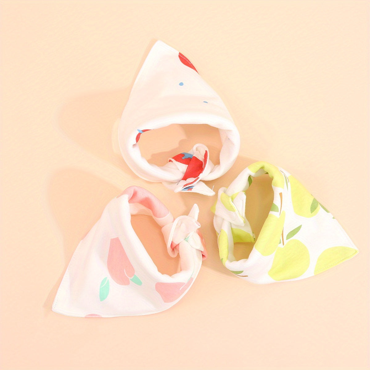 3pcs Baby Bibs Cotton Drooling Scarf Burp Cloths Bandana Bibs