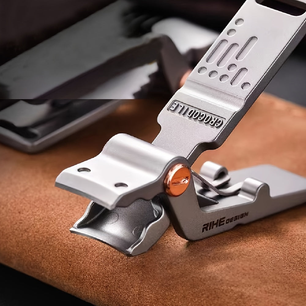 Crocodile Shaped Nail Clipper & File Set, High Steel, Portable & Ultra-thin