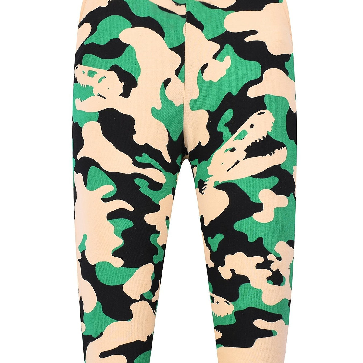 Boys Camo Dino Print Drawstring Sweatpants