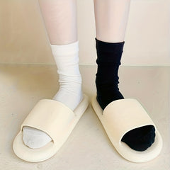6 Pairs Solid Socks Comfy & Breathable Women's Stockings