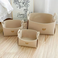 3pcs Felt Storage Baskets for Snacks Toys Books Clothes