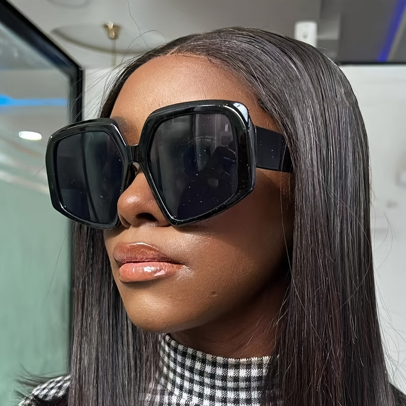 Irregular Square Large Frame Sunglasses Punk Oversized Women Gradient Eyeglasses
