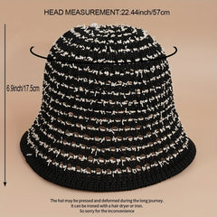 Woolen Plaid Fisherman Hat Autumn Winter All-match Bucket Hat
