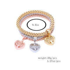Multi-layer Silver Rose Chain Bracelet Set for Women