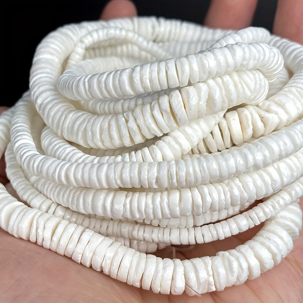 Shell Beads Medium Hole Flat Beads for DIY Jewelry Making 4mm 8mm