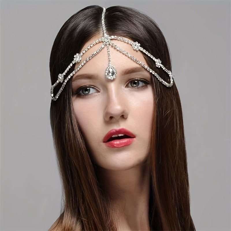 Crystal Pendant Head Chain Bridal Wedding Hair Accessories