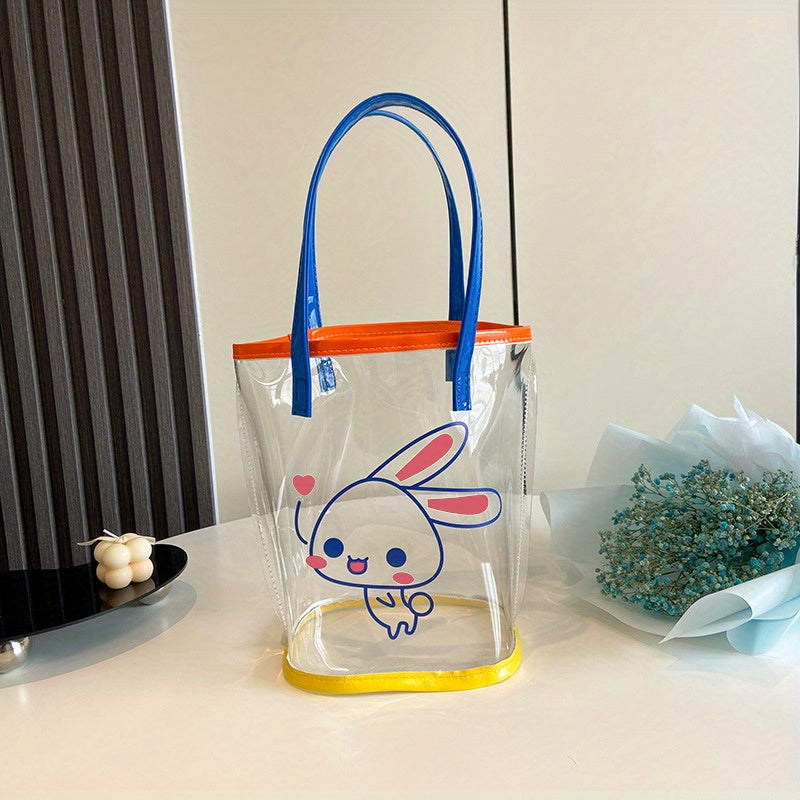 Transparent Cartoon Rabbit Travel Handbag for Girls