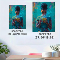 African Woman Jigsaw Puzzle with Smoke Effect