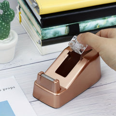 Retro Golden Desk Tape Dispenser with Non Skid Base