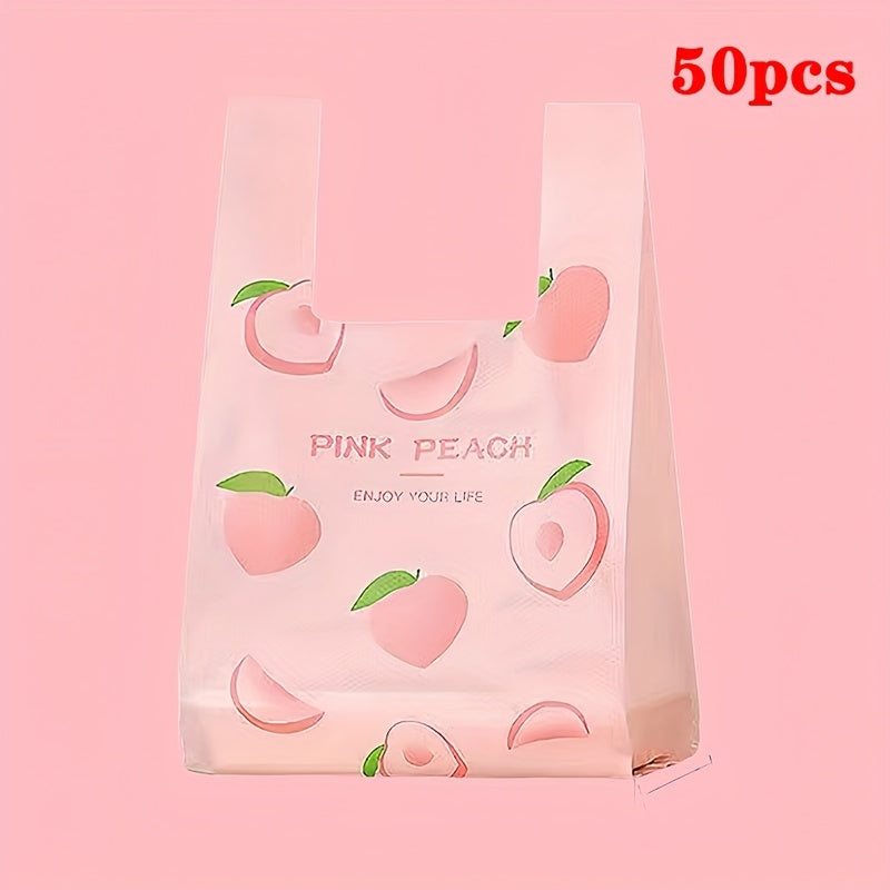 50pcs Disposable Vest Bag Shopping Bag Plastic Tote Bag Shop Packaging Bag