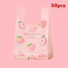 50pcs Disposable Vest Bag Shopping Bag Plastic Tote Bag Shop Packaging Bag