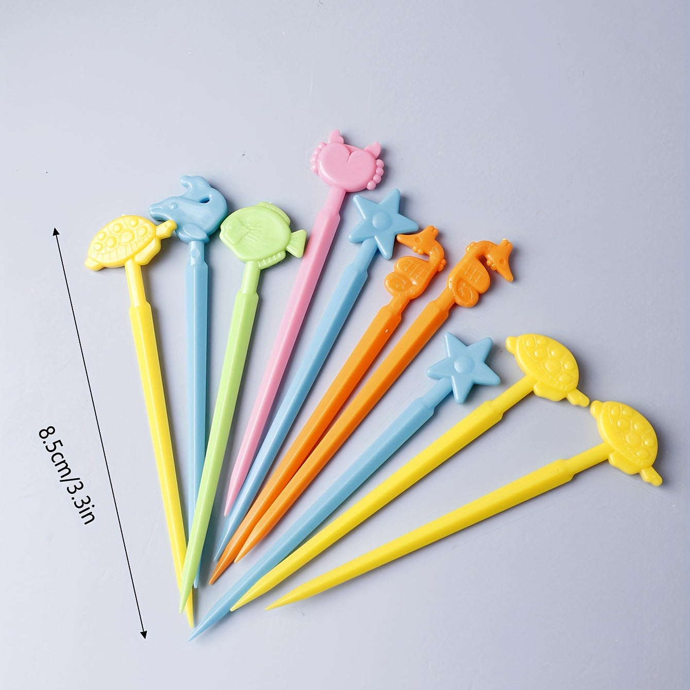 20pcs Animal Fruit Fork Mini Plastic Cartoon Stick Party Cake Fruit D