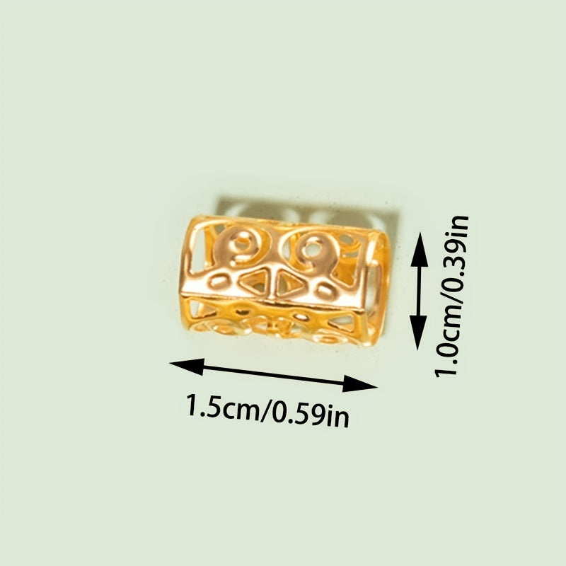 10PCS Golden Dreadlock Beads Hair Jewelry For Braids Hair Rings
