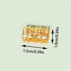 10PCS Golden Dreadlock Beads Hair Jewelry For Braids Hair Rings