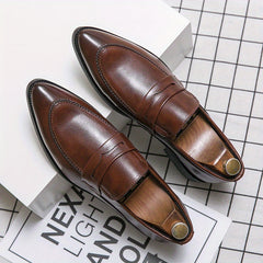 Men's Formal Dress Shoes Slip On Pointed Toe Low Top Classic