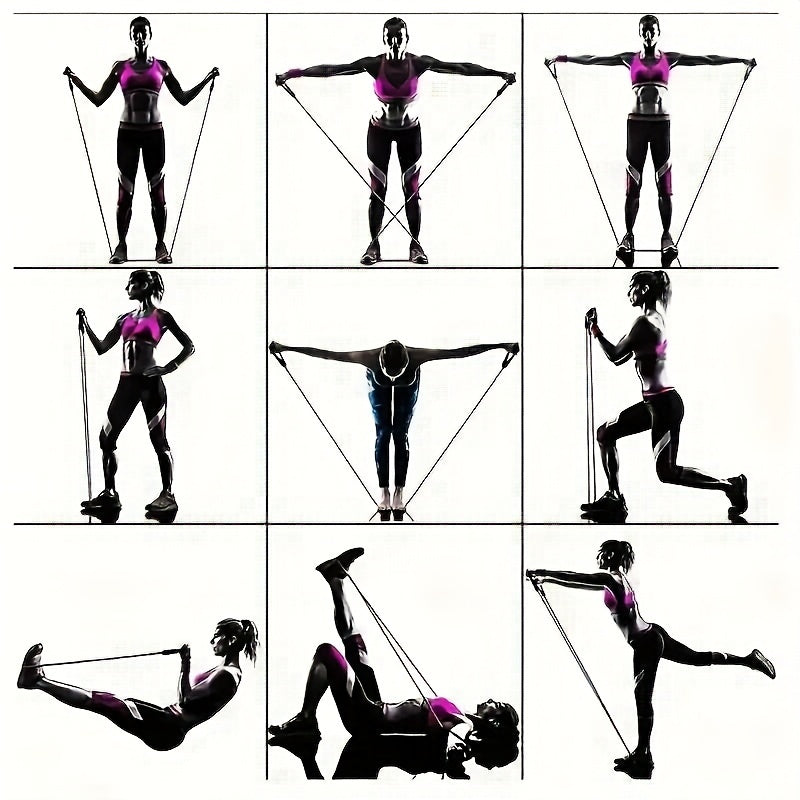 45-36 KG Tension Rope Resistance Band for Yoga Gym Strength Training - 11pcs