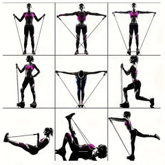 45-36 KG Tension Rope Resistance Band for Yoga Gym Strength Training - 11pcs