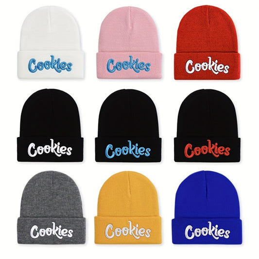 Letter Cookies Embroidered Knitted Hat Woolen Hat Pullover Warm Cold Hat