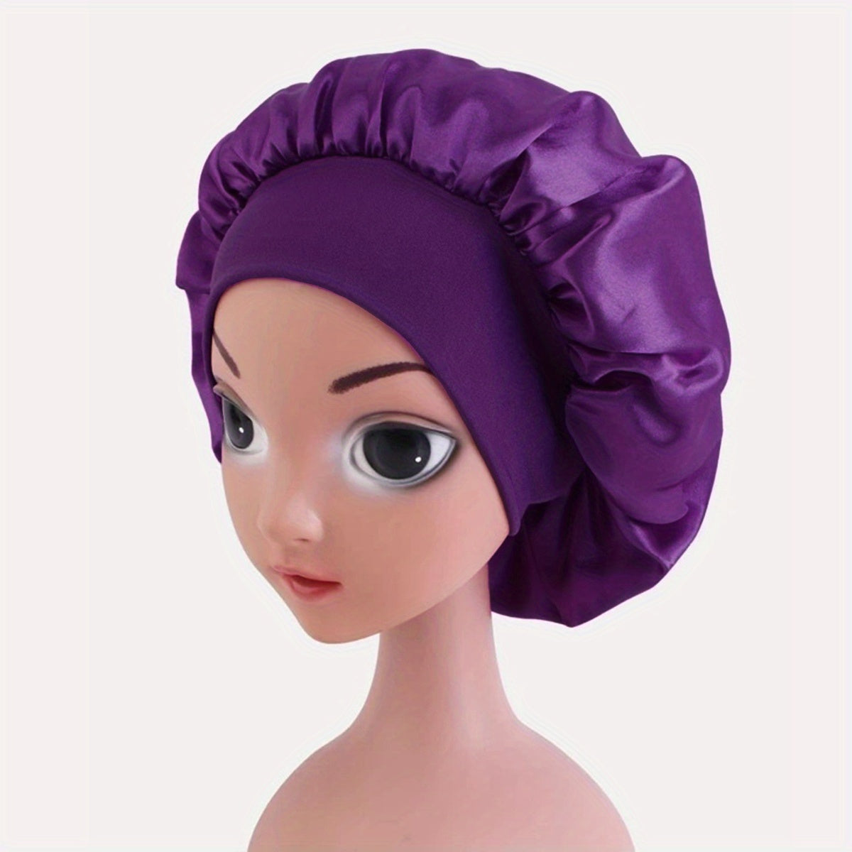 Silky Satin Bonnet Wide Brim Cap for Girls