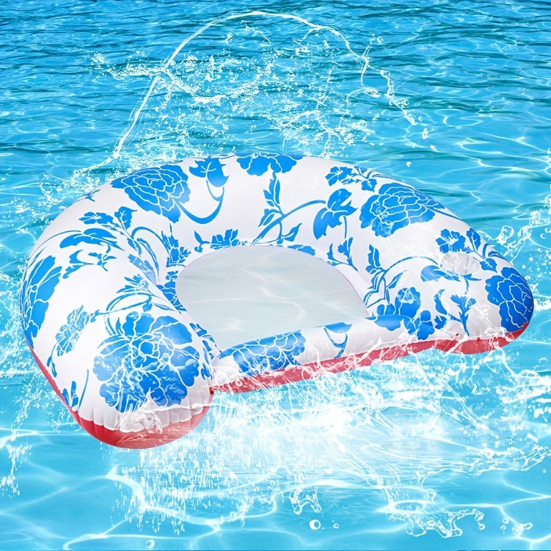 Inflatable Rose Print U Shaped Mesh Reclining Chair