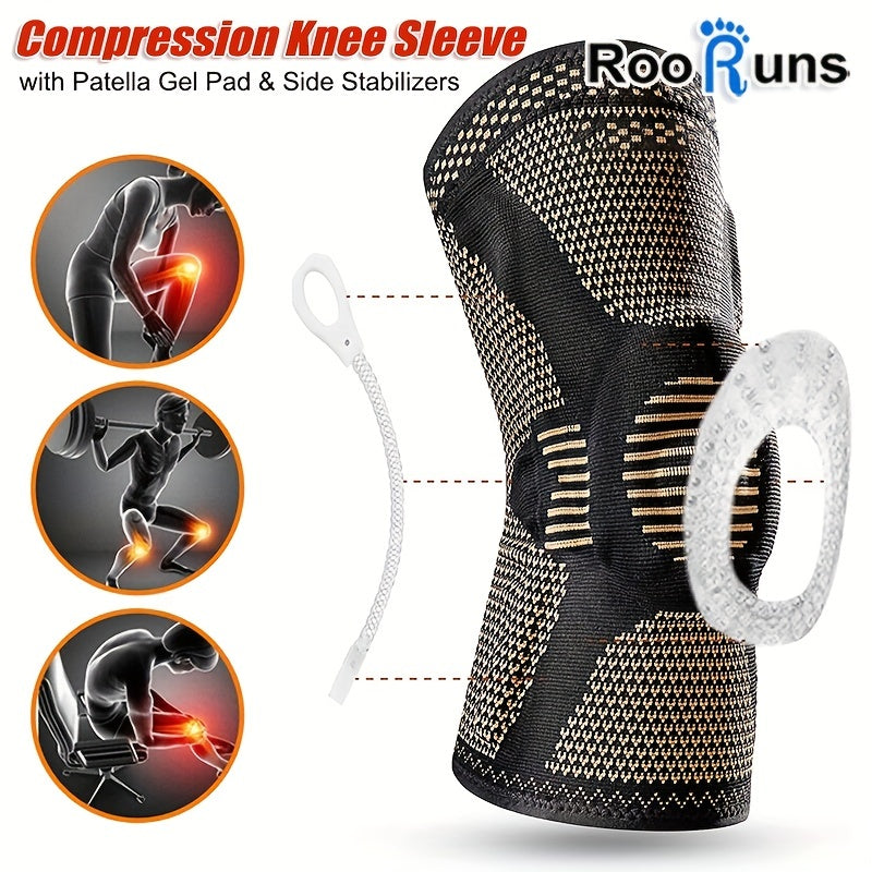 2pcs Copper Fiber Knee Pads Spring Silicone Ring