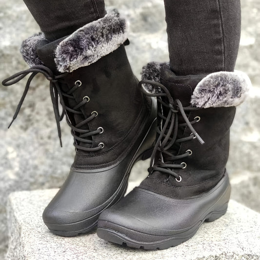 Women's Fluffy Snow Boots Plus Fur Warm Outdoor Boots
