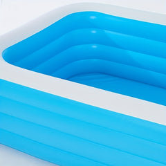 120in 4-Ring Heightening Swimming Pool, Single Layer Bottom, Square Family Pool