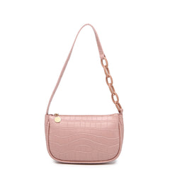 Crocodile Embossed Shoulder Bag Zipper Bag For Work