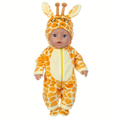 Giraffe Onesie and Shoe Set for 16 Inch Dolls