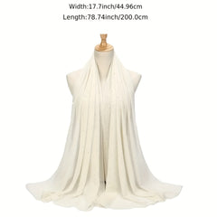 Rhinestone Decor Chiffon Shawl Solid Scarf Thin Breathable Shawl