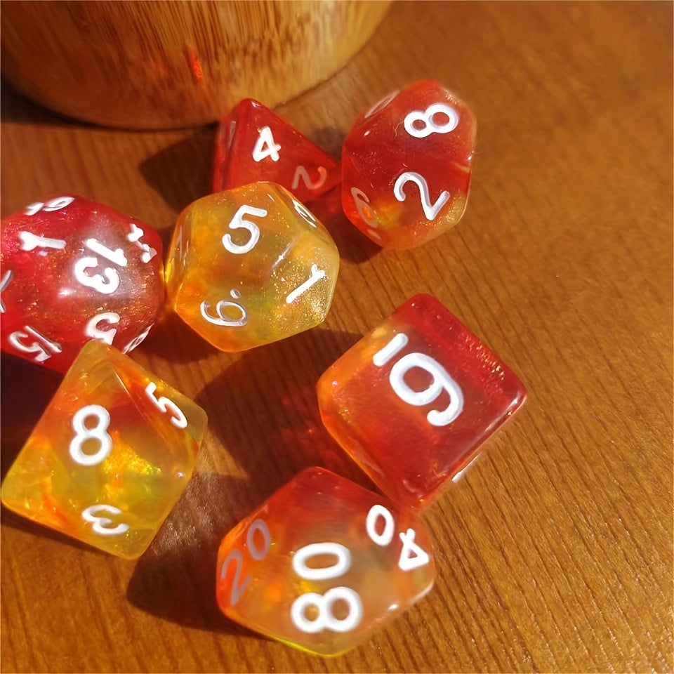 7-Piece Flash Dice Set for RPG COC Tabletop Games