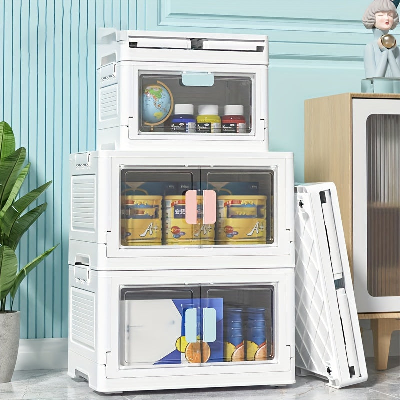 Folding Storage Box Single Double-sided Door Storage Box Transparent