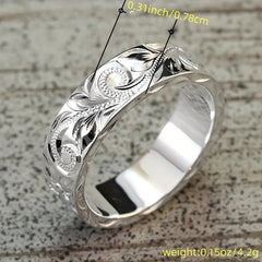 Embossed Vine Women Ring Silver Plated Gift