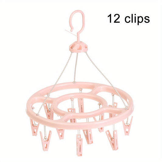 Clip Round Drying Rack 360 Degree Hanging Socks Hanger