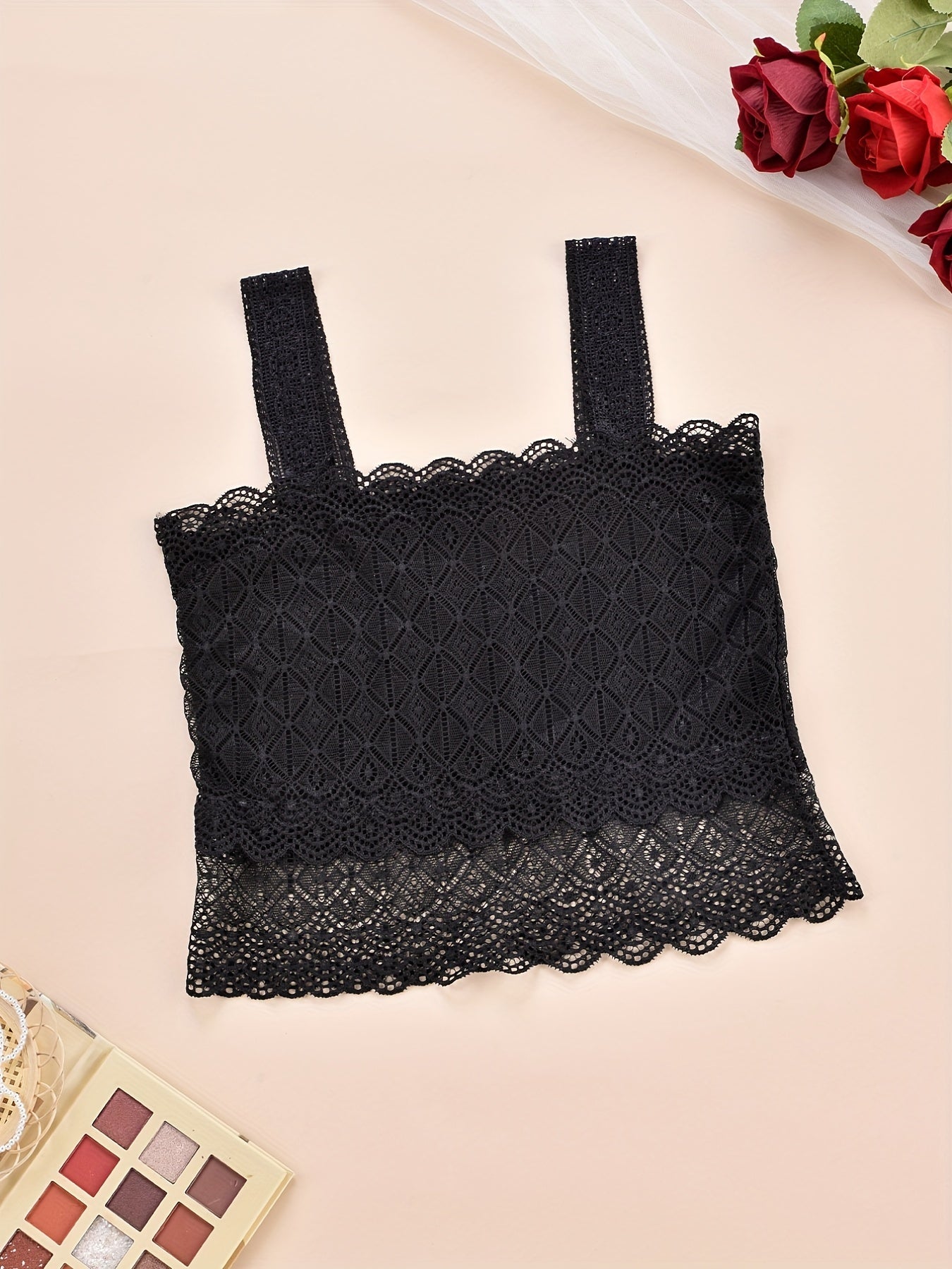 Jacquard Lace Tank Bra Seamless Wireless Bra