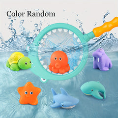 7pcs Baby Bath Toys Fishing Net Set for Toddlers 1-3 Floating Bathtub Toy