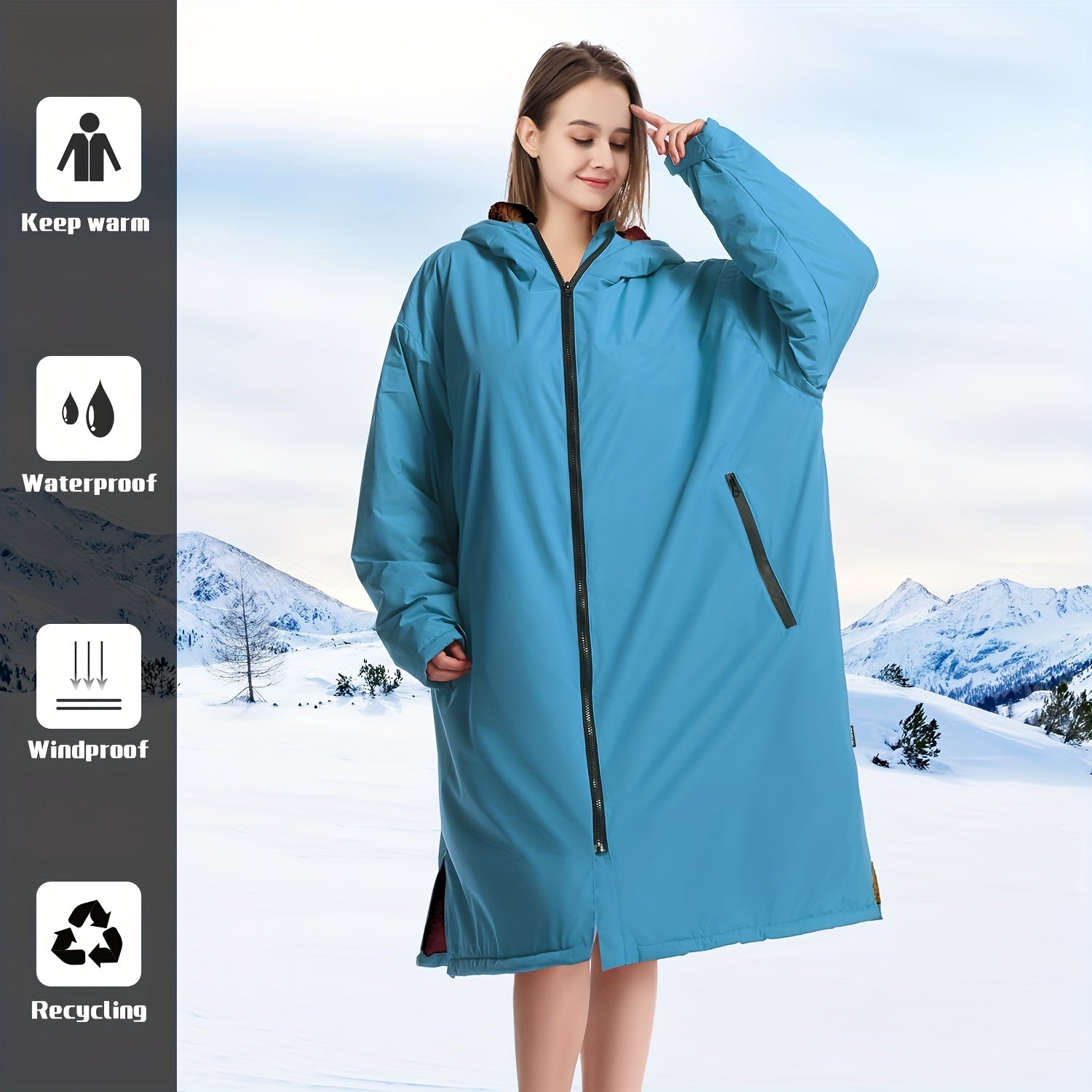 Unisex Waterproof Windproof Hooded Robe for Surfing Diving Camping - Home Use