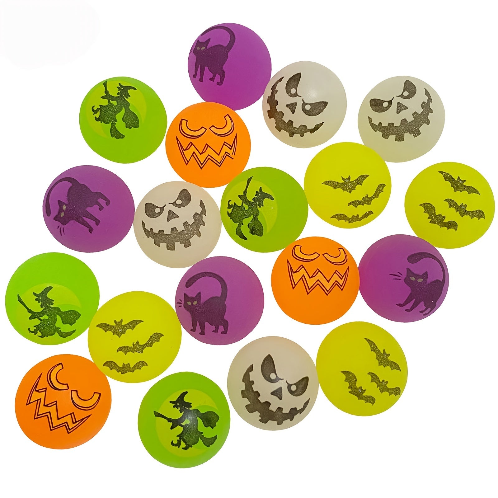 10pcs Halloween Glow In The Dark Bouncy Balls 2 Halloween Trick Treat Toy