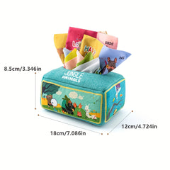 Cartoon Fabric Box Toy Fun Sensory Learning Tissue Box Toy