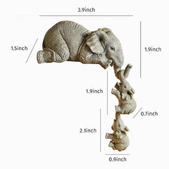3pcs Elephant Sitter Figurines Resin Collections for Scene Decor