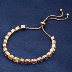 Colorful Zircon Slide Beads Bracelet for Women