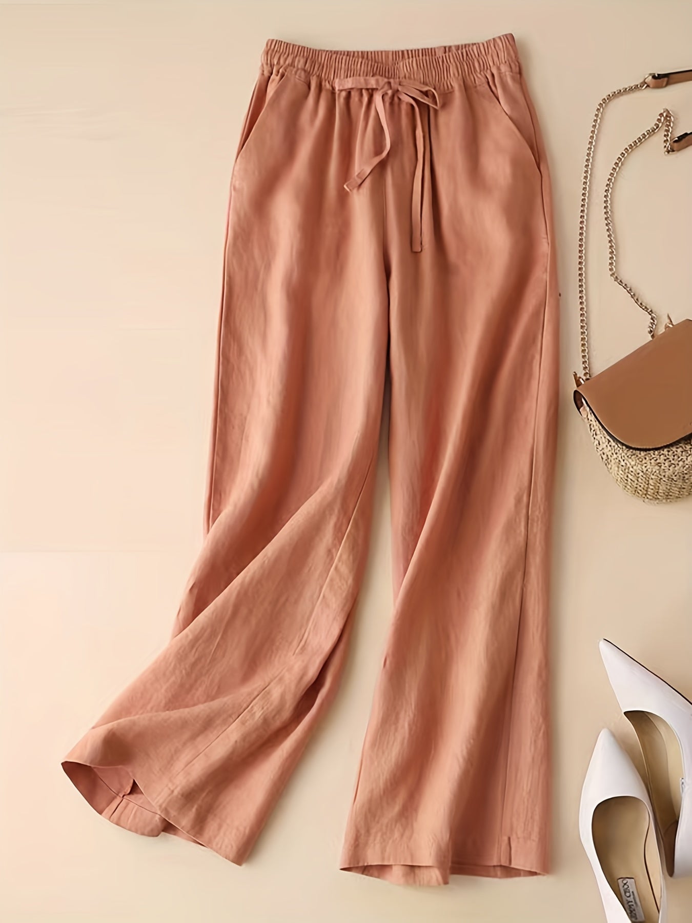 Drawstring Wide Leg Pants Casual Loose Pants