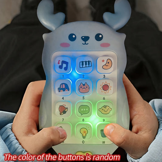 Fawn Shaped Light Up Music Toy Phone with Colorful Buttons, Ideal Birthday Gift