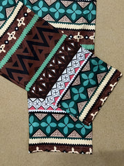  Boho Leggings Women's Plus Geo Striped Print High Waisted Leggings