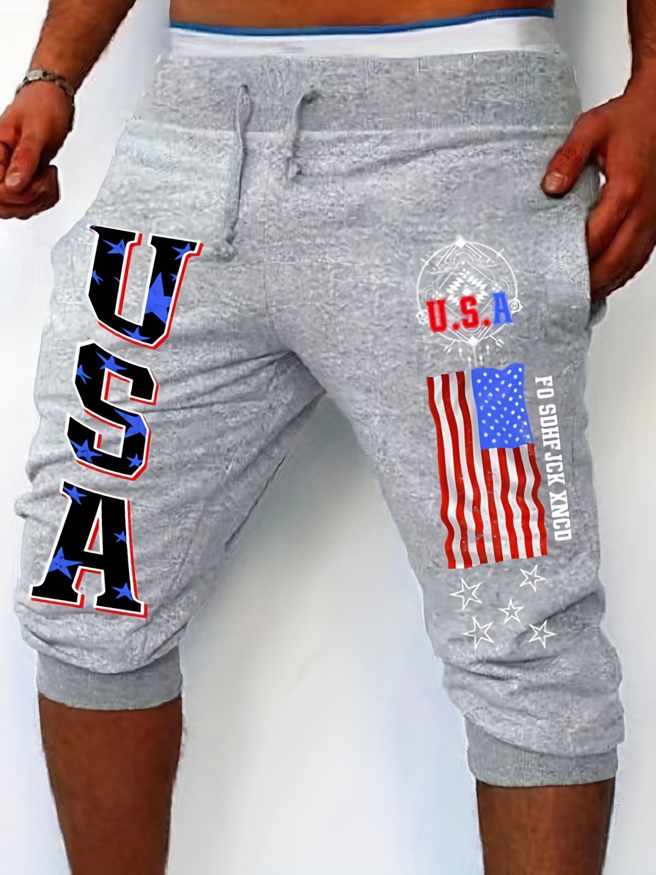 Solid Color Stretch Waist Drawstring Shorts