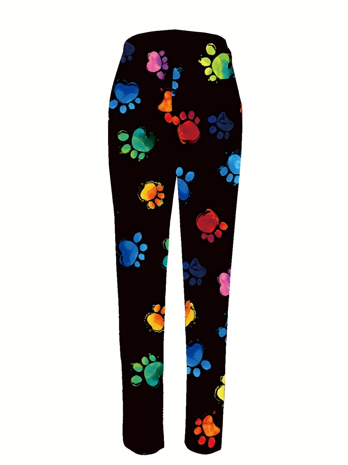 Dog Paw Print Skinny Leggings High Waist Stretchy Leggings