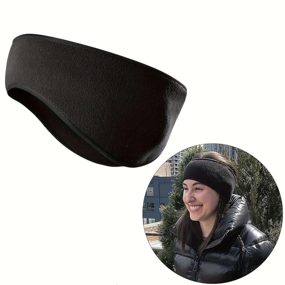 Adjustable Winter Headband with Ear Flaps for Running & Hiking